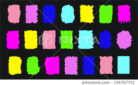 Set of wavy organic neon frames rectangle square shapes Abstract Designs icons and graphics, scallops geometry Set of wavy organic neon frames rectangle square shapes Abstract Designs icons and graphics, scallops geometry 136767752