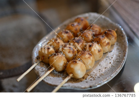 Delicious grilled dumplings 136767785