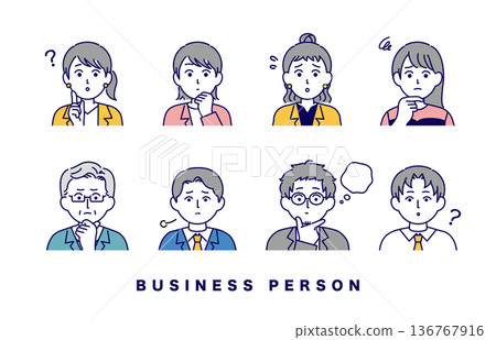 男女商務人士圖示集插畫素材 男女商務人士圖示集插畫素材 136767916