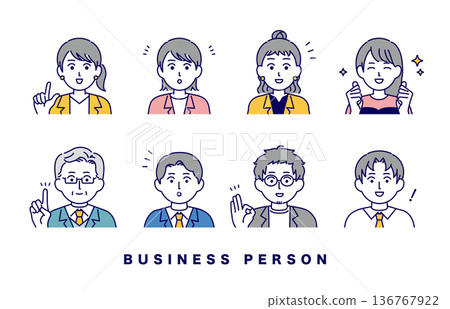 男女商務人士圖示集插畫素材 136767922