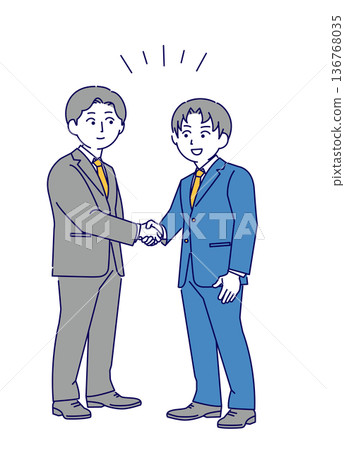 Illustration material of a businessman shaking hands 136768035