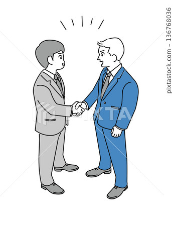 Illustration material of a businessman shaking hands 136768036