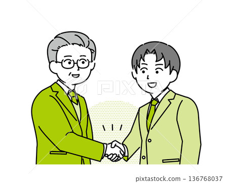 Illustration material of a businessman shaking hands Illustration material of a businessman shaking hands 136768037