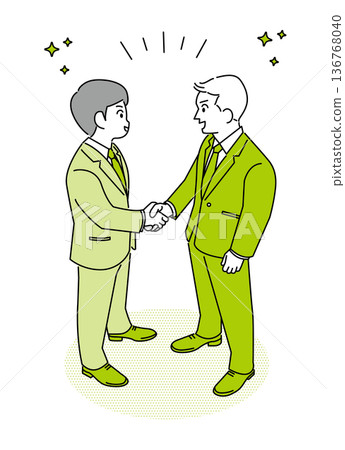 握手的商人的例證材料 136768040