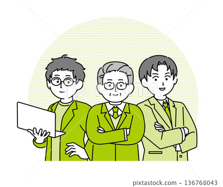 三位不同商人的插畫素材 三位不同商人的插畫素材 136768043