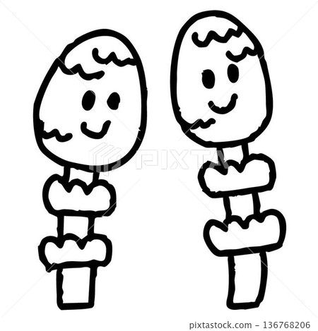 Cute horsetail icon (monochrome) that can be used for letters Cute horsetail icon (monochrome) that can be used for letters 136768206