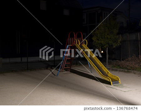 Park and slide at night Park and slide at night 136768474
