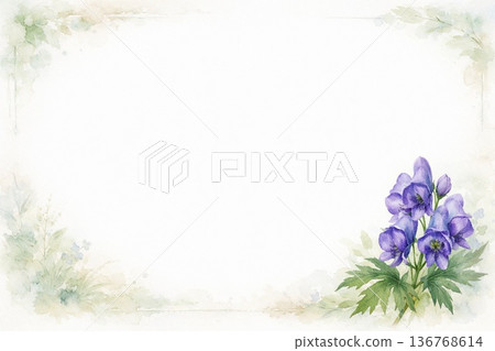 Frame material: Flowers, Aconite 136768614