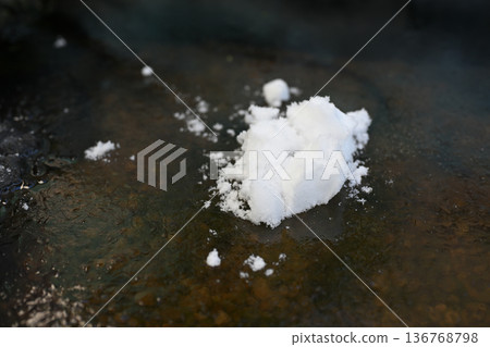 Snow on ice 136768798