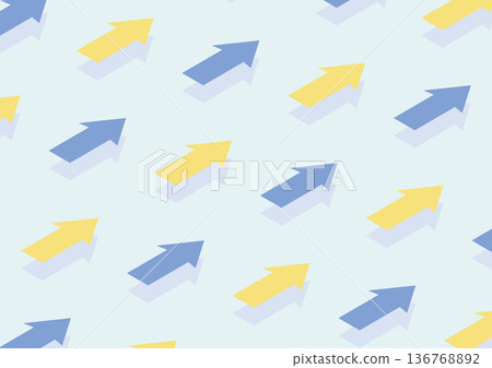 A design with regularly-spaced yellow and blue arrows A design with regularly-spaced yellow and blue arrows 136768892