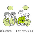 插畫資料：男女商務人士正在開會 136769513