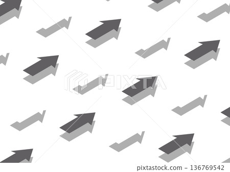 [Transparent background] A design with regularly-spaced white and gray arrows 136769542