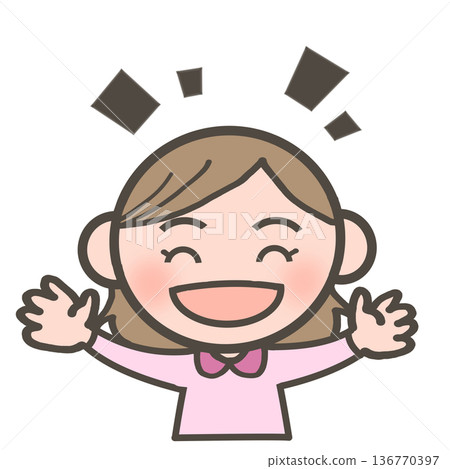 欣喜的白人女孩 136770397