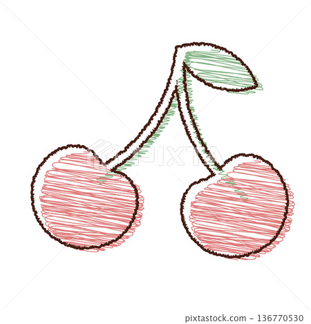 Cherry illustration material 136770530