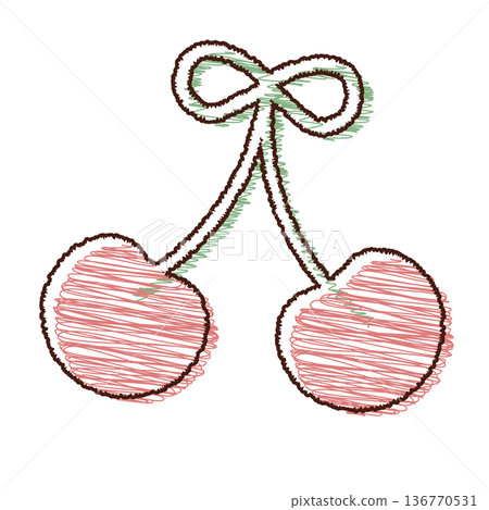 Cherry illustration material 136770531