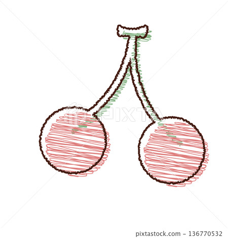 Cherry illustration material 136770532
