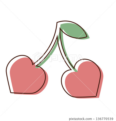 Cherry illustration material 136770539
