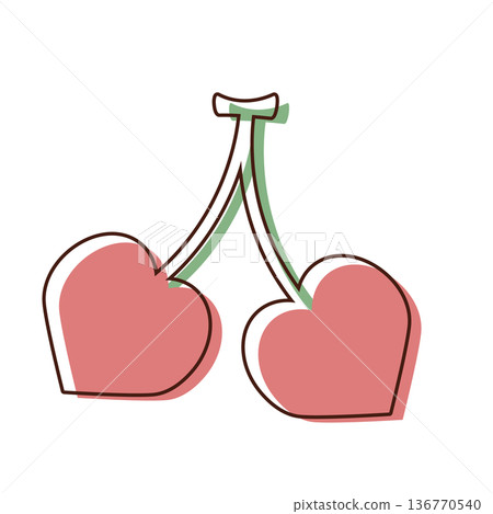 Cherry illustration material 136770540