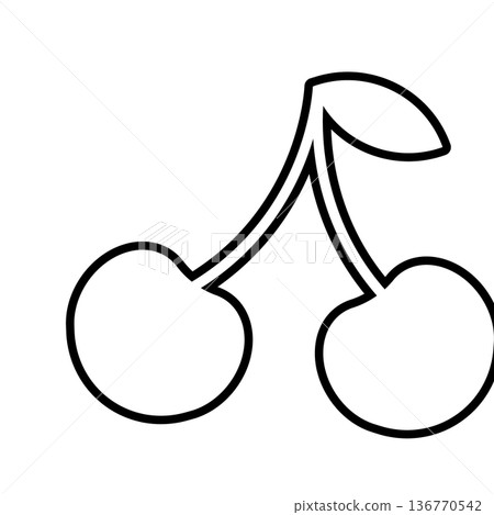 Cherry illustration material 136770542