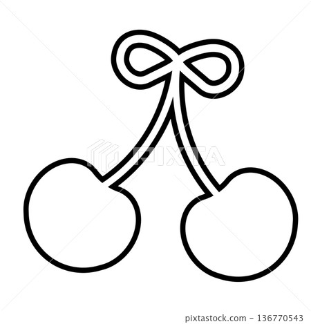 Cherry illustration material 136770543