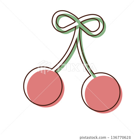 Cherry illustration material 136770628
