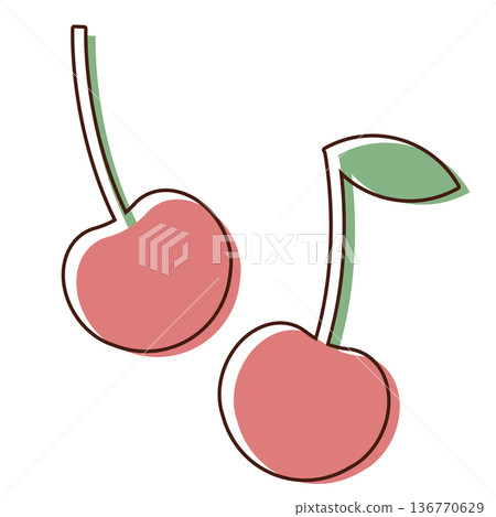 Cherry illustration material 136770629