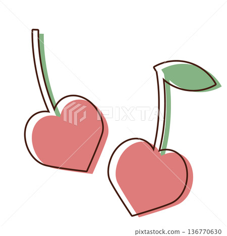 Cherry illustration material 136770630