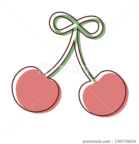 Cherry illustration material Cherry illustration material 136770659