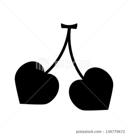 櫻桃剪影材料 136770672