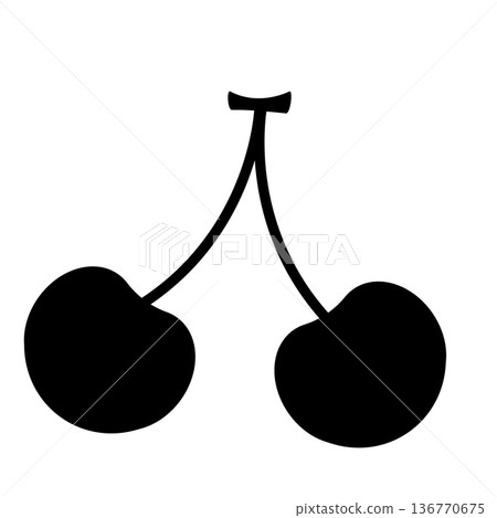 櫻桃剪影材料 136770675