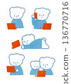 Illustration set of a polar bear working on a laptop 136770716