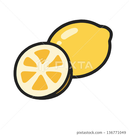Lemon citrus fruit yellow icon juicy fresh slice healthy food Lemon citrus fruit yellow icon juicy fresh slice healthy food 136771049