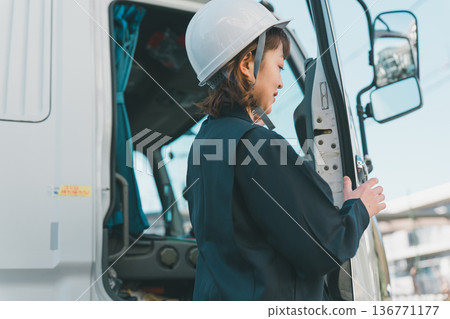 truck driver, female, lady 136771177