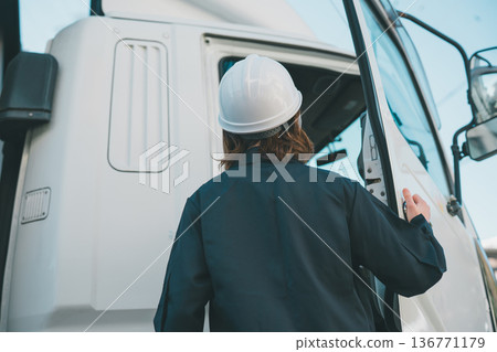truck driver, female, lady 136771179
