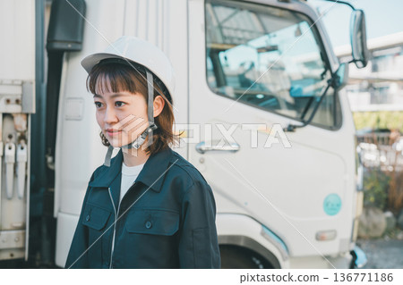truck driver, female, lady 136771186