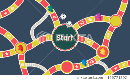 Board game pathway poster banner Board game pathway poster banner 136771292