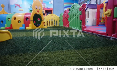 colorful toy train at the playground colorful toy train at the playground 136771306