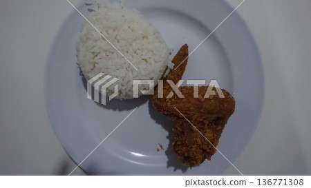 rice with pork or beef or other meat ingredients rice with pork or beef or other meat ingredients 136771308
