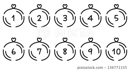 Cute hand-drawn ranking material 136771335