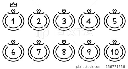 Cute number material set Cute number material set 136771336