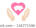 兩隻手捧著豬心的插圖 136771586