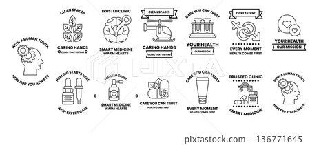 A series of images with the words "Your Health" written below them A series of images with the words "Your Health" written below them 136771645