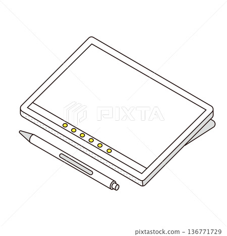 附筆的平板電腦示意圖 136771729