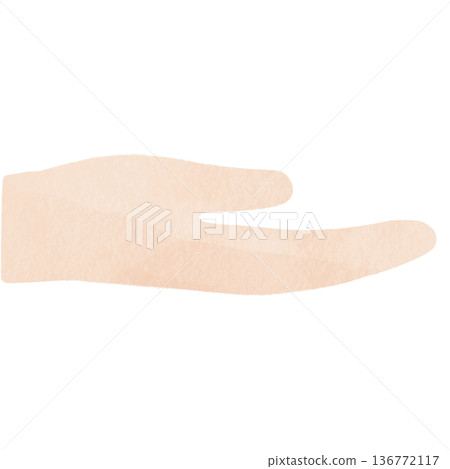 Simple and flat hand illustration | Palm, human body parts, white background, single material 136772117
