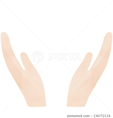 Simple and flat hand illustration | Palm, human body parts, white background, single material 136772118