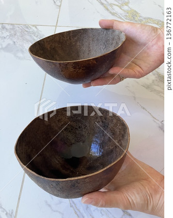 A bowl made from calabash nuts A bowl made from calabash nuts 136772163