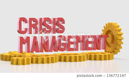 Crisis Management Business Strategy with Interlocking Gears Concept 3d render. Crisis Management Business Strategy with Interlocking Gears Concept 3d render. 136772197
