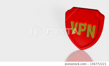 Secure VPN Protection Shield Cyber Security Concept 3d render. Secure VPN Protection Shield Cyber Security Concept 3d render. 136772221
