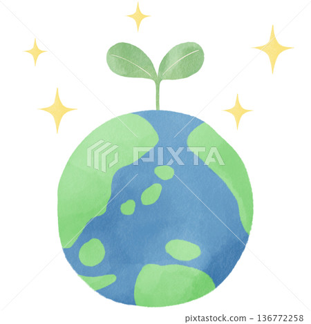 地球插畫素材 | 地球、環境、永續發展目標 136772258