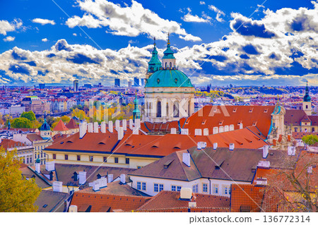 View of Cesky Krumlov from the hills 136772314